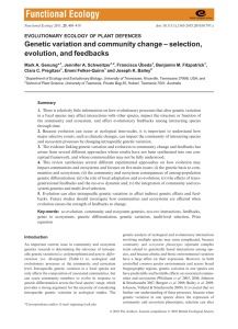 Genetic variation and community change selection, evolution, and