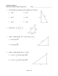 Homework on Right Triangle Trigonometry