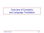 Overview of Compilers