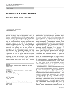 Clinical audit in nuclear medicine