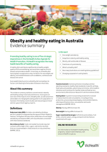 Obesity and healthy eating in Australia Evidence summary