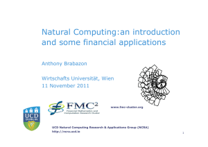 Natural Computation in Finance