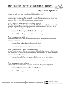 Subject-Verb Agreement