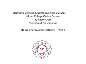 Atoms, Energy, and Electricity Part II