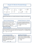 Chapter 25: Electric Potential Energy