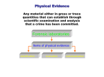 Evidence Analyte/Characteristic Techniques Blood Ethanol Drugs of