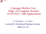 CMU SCS 15-415/615 :: Distributed Database Systems