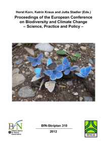 Proceedings of the European Conference on Biodiversity and