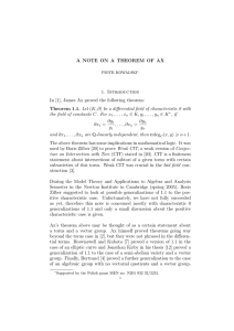 A NOTE ON A THEOREM OF AX 1. Introduction In [1]