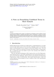 A Note on Formalizing Undefined Terms in Real Analysis