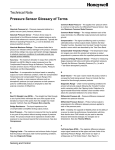 Pressure Sensor Glossary of Terms