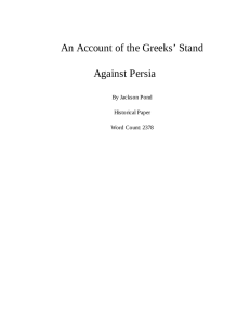 An Account of the Greeks` Stand Against Persia