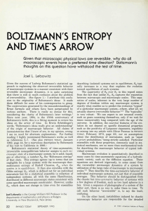 boltzmann`s entropy and time`s arrow