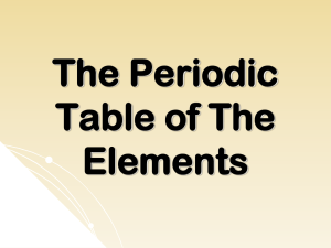 The Periodic Table