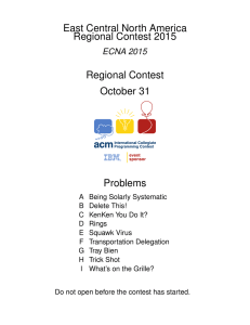 Problem Set - The 2016 ACM ICPC East Central North America