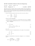 EE 302: Probabilistic Methods in Electrical Engineering Test II