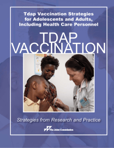 Tdap Vaccination Strategies for Adolescents and Adults, Including
