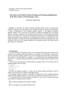 Derivation of the Pauli Exclusion Principle and Meaning