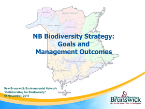 NB Biodiversity Strategy: Goals and Management Outcomes