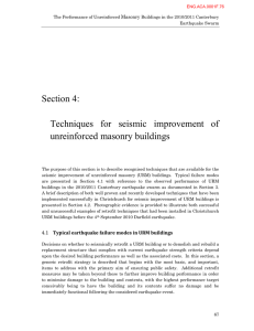Section 4: Techniques for seismic improvement of unreinforced
