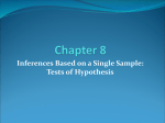 8.5 Test of Hypothesis about a Population Mean