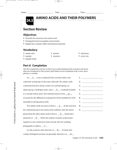 AMINO ACIDS AND THEIR POLYMERS