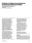 Incidence of visible and occult blood on laryngoscope blades and