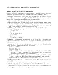 The Complex Numbers and Geometric Transformations Adding