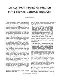 On Cost-Push Theories of Inflation in the Pre