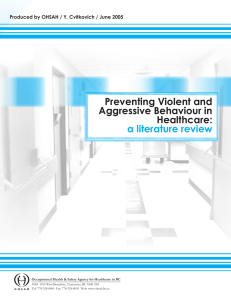 Preventing Violent and Aggressive Behaviour in Healthcare: a