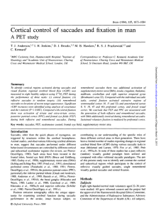 Cortical control of saccades and fixation in man