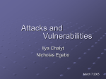 Attacks and vulnerabilities