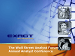 Wall Street Analyst Forum`s - Corporate-ir