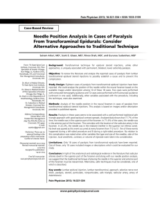 Needle Position Analysis in Cases of Paralysis From Transforaminal