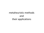 Metaheuristic Methods and Their Applications