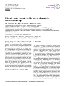 Heinrich event 4 characterized by terrestrial proxies in southwestern