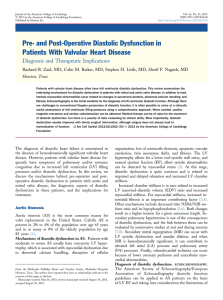 and Post-Operative Diastolic Dysfunction in Patients With Valvular