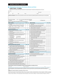 The Preparticipation Sports Evaluation