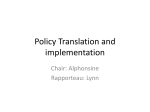 Breakout Session: Policy Translation and Implementation