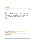 biochemical investigation into initiation of fatty acid synthesis in the