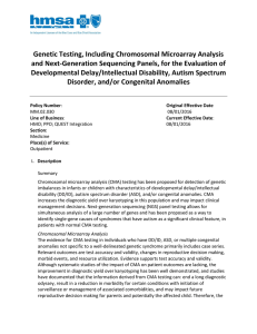 Genetic Testing, Including Chromosomal Microarray