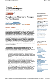 Percutaneous Mitral Valve Therapy: The Next Decade