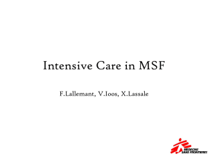 Soins intensifs à MSF