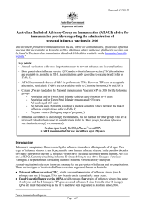 ATAGI Influenza Vaccine Statement