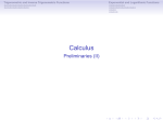 Calculus - Preliminaries (II)
