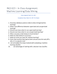 INLS 623 – In Class Assignment: Machine Learning/Data Mining