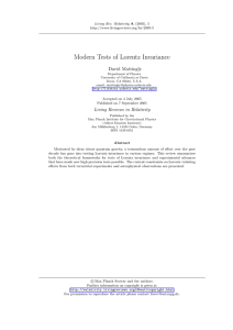 Modern Tests of Lorentz Invariance