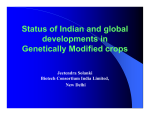 Status of Indian and global developments in Genetically Modified