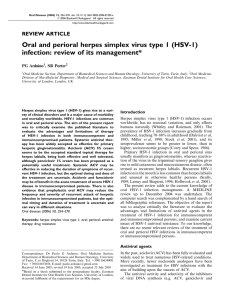 Oral and perioral herpes simplex virus type 1 (HSV
