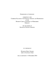 Dissertation in Astronomy submitted to the Combined